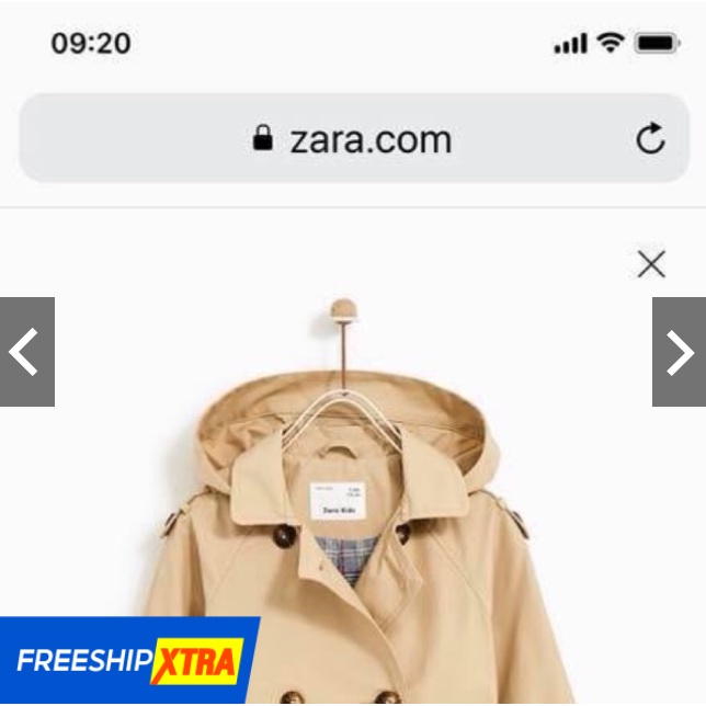 Áo măng tô Zara Kids cho bé nam nữ