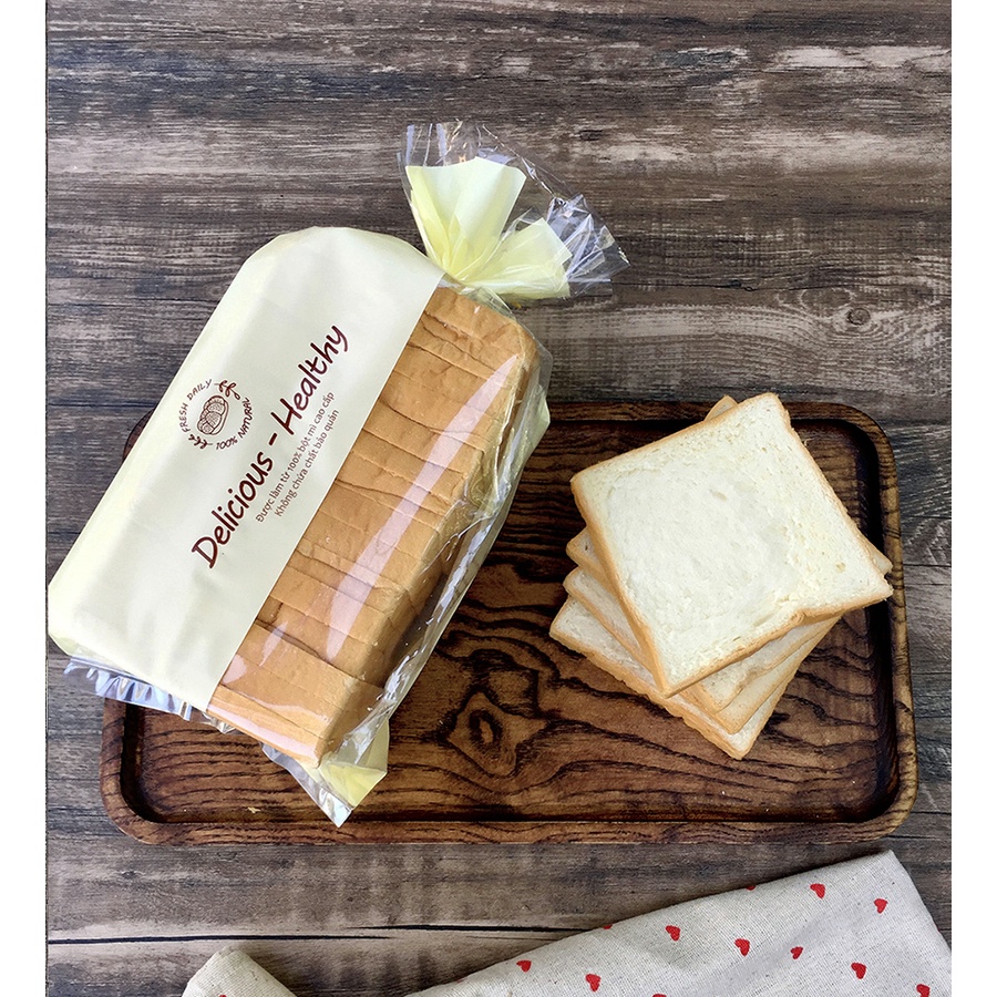 Túi Đựng Bánh Gối, Sandwich - Set 100 Túi Size 22x36cm Xếp Hông Đáy Vuông