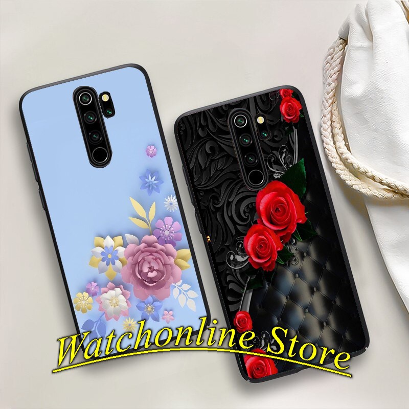 Ốp lưng phủ bóng cho Xiaomi Note 8 / Note 8 pro Mi 8 Mi 8 se Mi 9 Note 9s Note 9 pro K30 pro họa tiết Hoa 3D P2