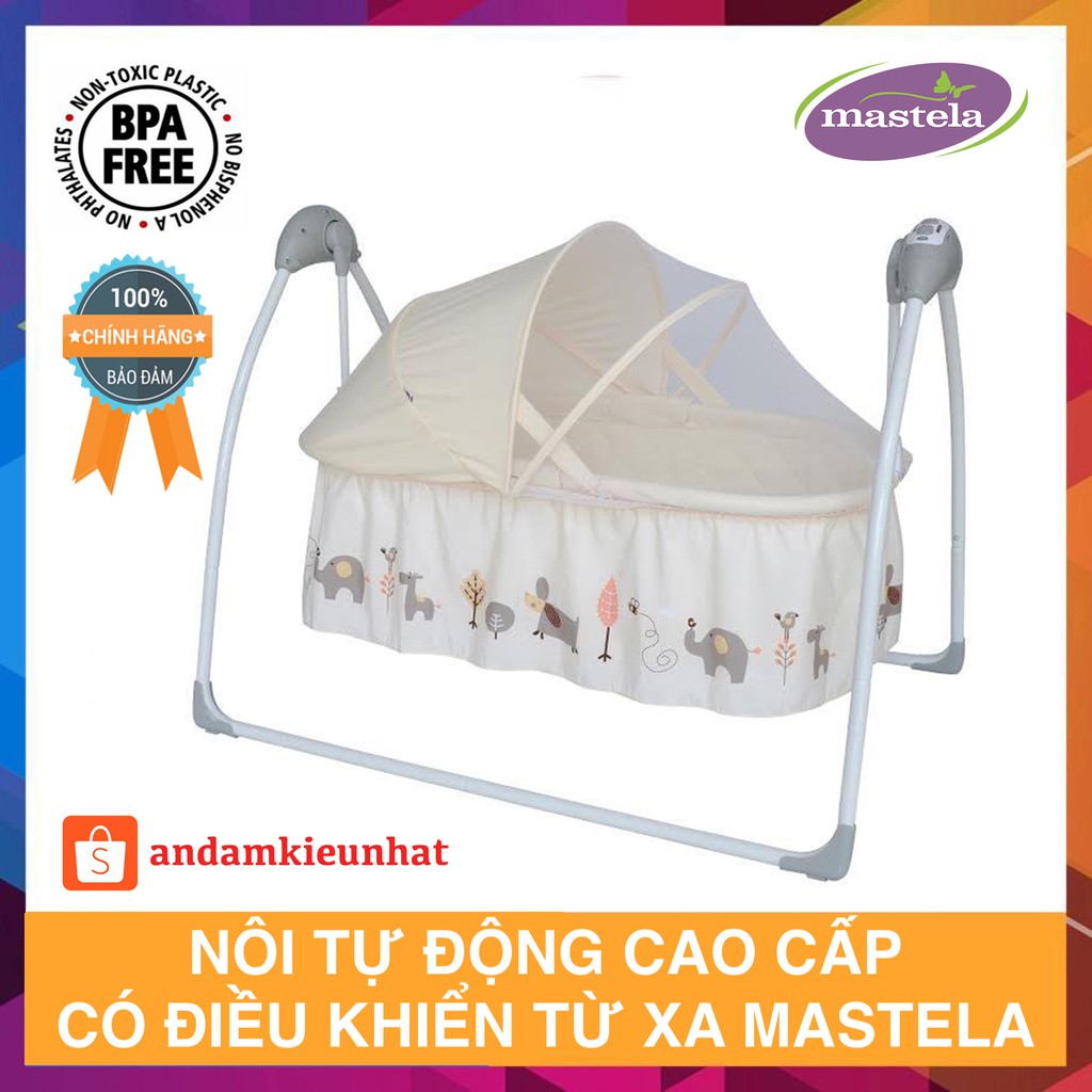 [Mã 267FMCGSALE giảm 8% đơn 500K] Nôi tự động cao cấp có điều khiển từ xa Mastela chính hãng có bảo hành