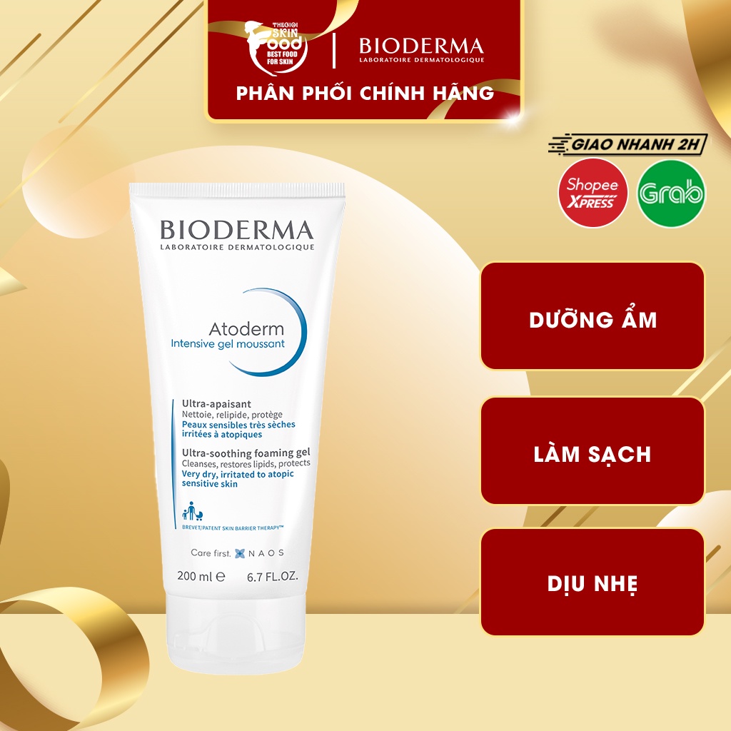 Gel Rửa Mặt Dành Cho Da Khô Bioderma Atoderm Intensive Gel Moussant 200ml