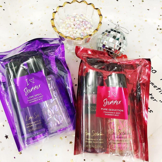 Set 2 Xịt thơm body Victoria’s Secret I Love Shimmer Gift Set