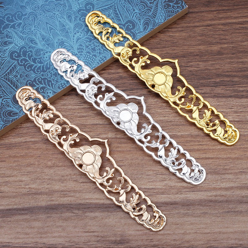 [Nguyên liệu làm trâm] 1 phiến đúc họa tiết dài làm kim quan 28*140mm