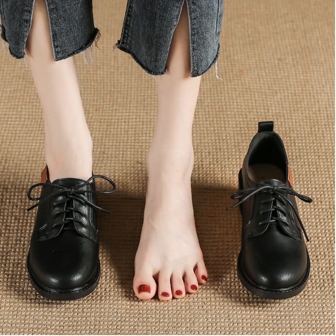 Giày Da oxford Đế Dày Cột Dây Phong Cách retro Anh Quốc