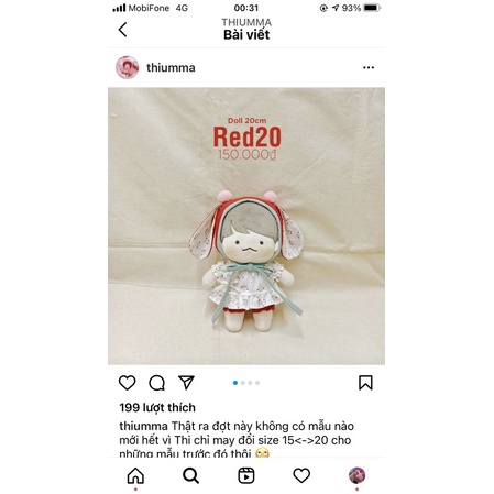 Outfit vintage doll 20cm thiuma