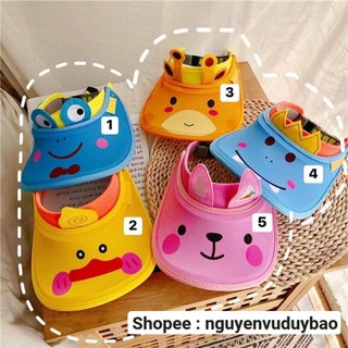 Mũ Vành Rộng Nửa Đầu Chống Nắng Có Chun Chỉnh Kích Thước Cho Bé