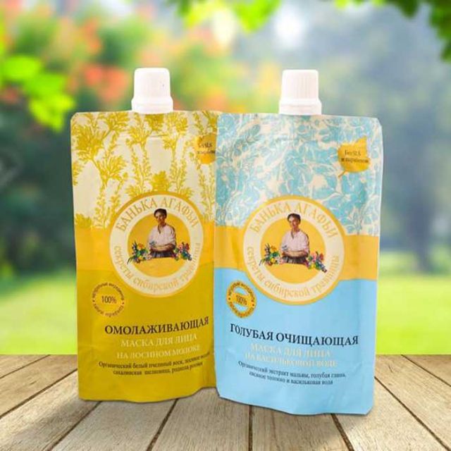 Mặt nạ sữa non bà già Nga xanh và vàng 100ml của Nga