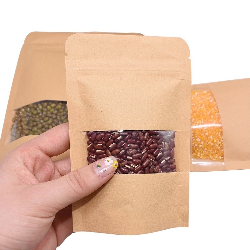 Set 10 Túi Giấy Kraft Đựng Bánh Kẹo Có Quai Cầm Có Thể Tái Sử Dụng