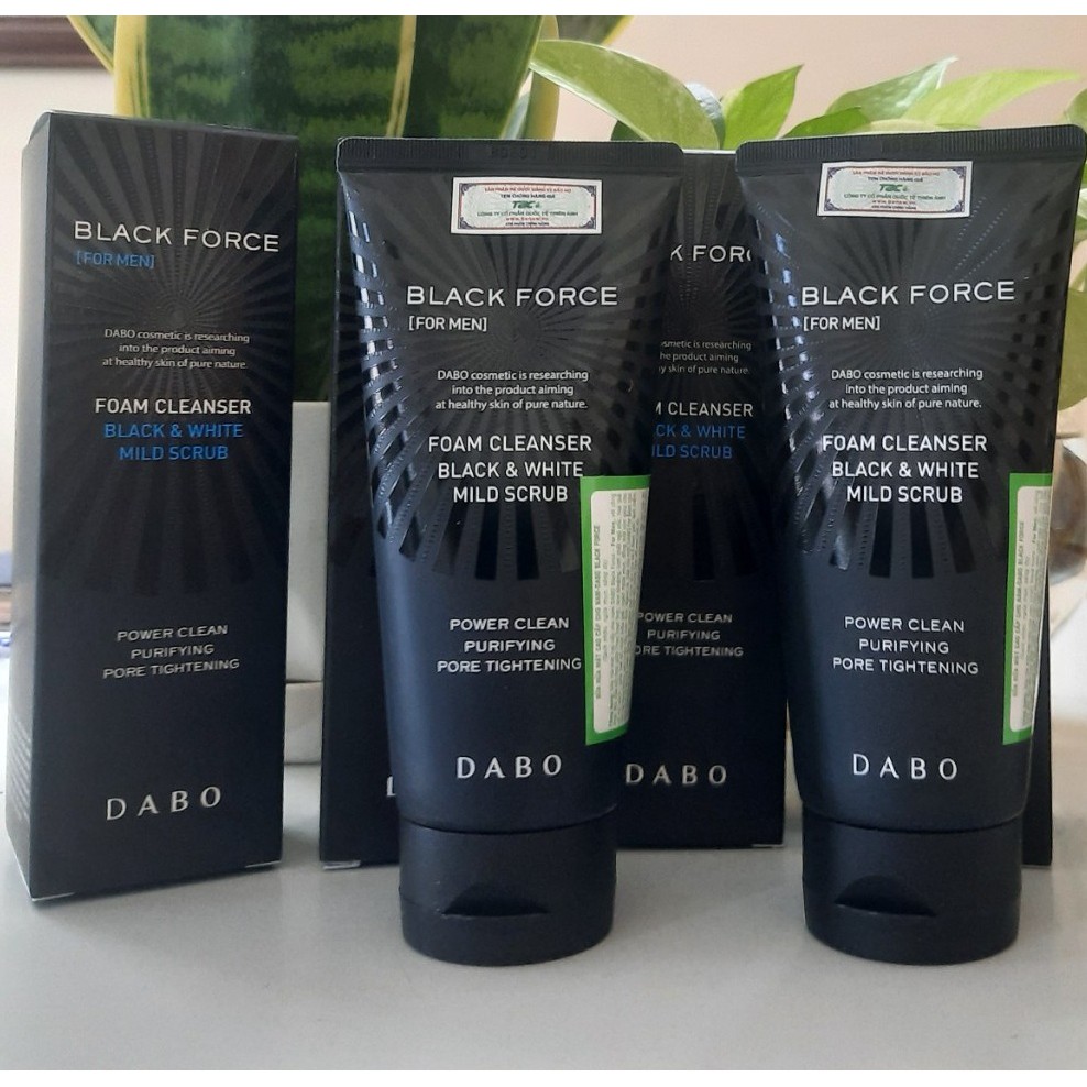 Sữa Rửa Mặt Nam Dabo Black Force 120ml/ Hộp Tinh Chất Than Hoạt Tính Giup Trắng Mịn Sạch Nhờn sạch Mụn - HÀNG CHÍNH HÃNG