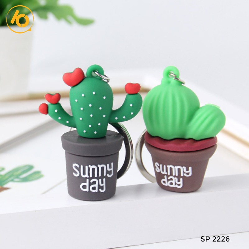 Móc Khoá - Dây Treo Balo/Túi Xách Silicon 3D Xương Rồng HappyDay