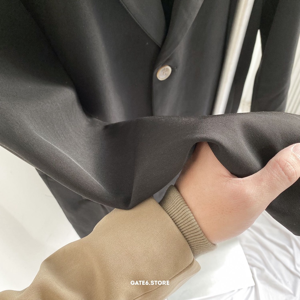 Áo Măng tô nam kaki CP, khoác mangto dáng lửng cổ bẻ truyền thống vải trơn vân sọc kiểu Hàn Quốc GATE6 - #4737