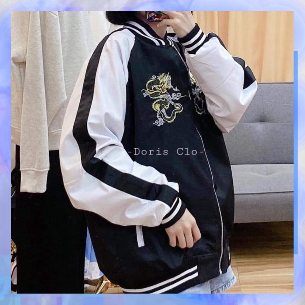 Áo Bomber Thêu Rồng Chất Gió Siêu Hót (kèm ảnh thật)