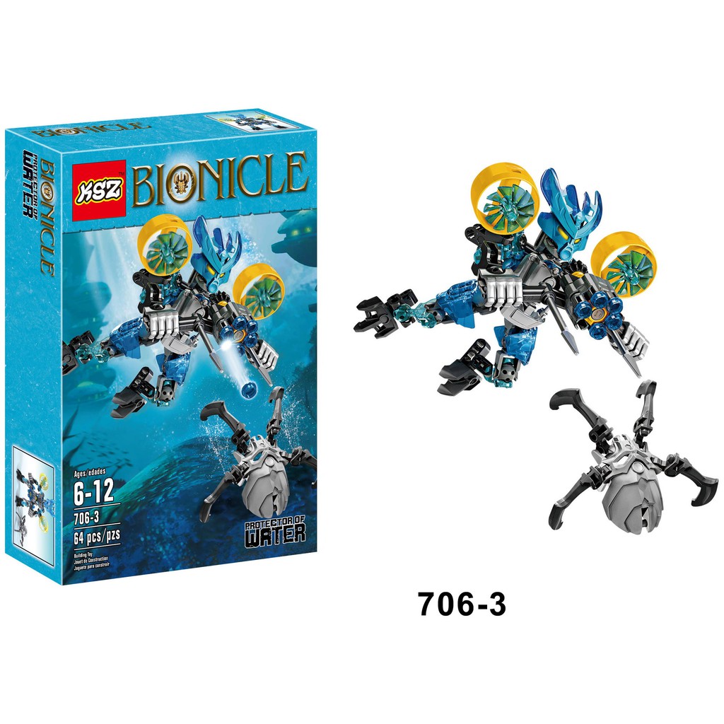 Bộ Xếp Hình Bionicle KSZ 706 Lắp Ráp Các Mẫu Robot Protector Of Water Stone Earth Ice Mẫu Siêu Hấp Dẫn