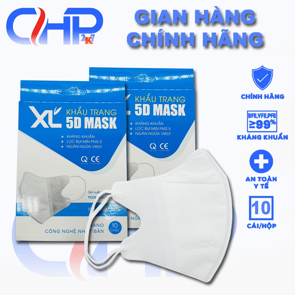 Hộp khẩu trang 5D mask Xuân Lai cao cấp 10 cái - Xả hàng giá sỉ