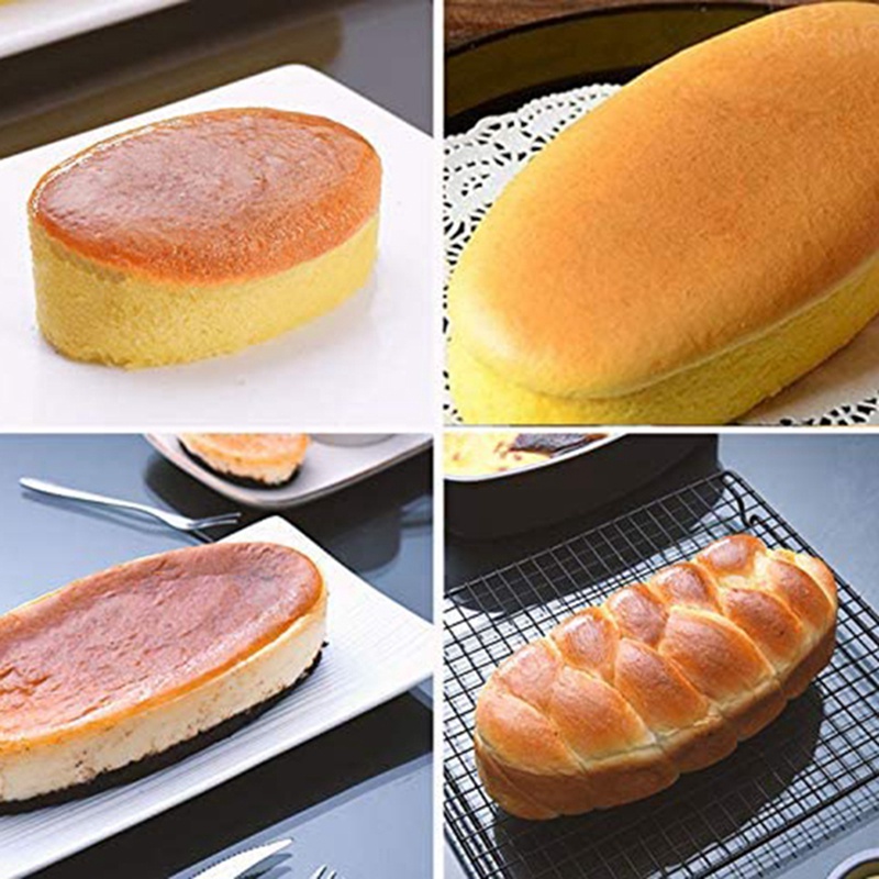 Set 10 khuôn làm bánh mini hình oval bằng hợp kim nhôm
