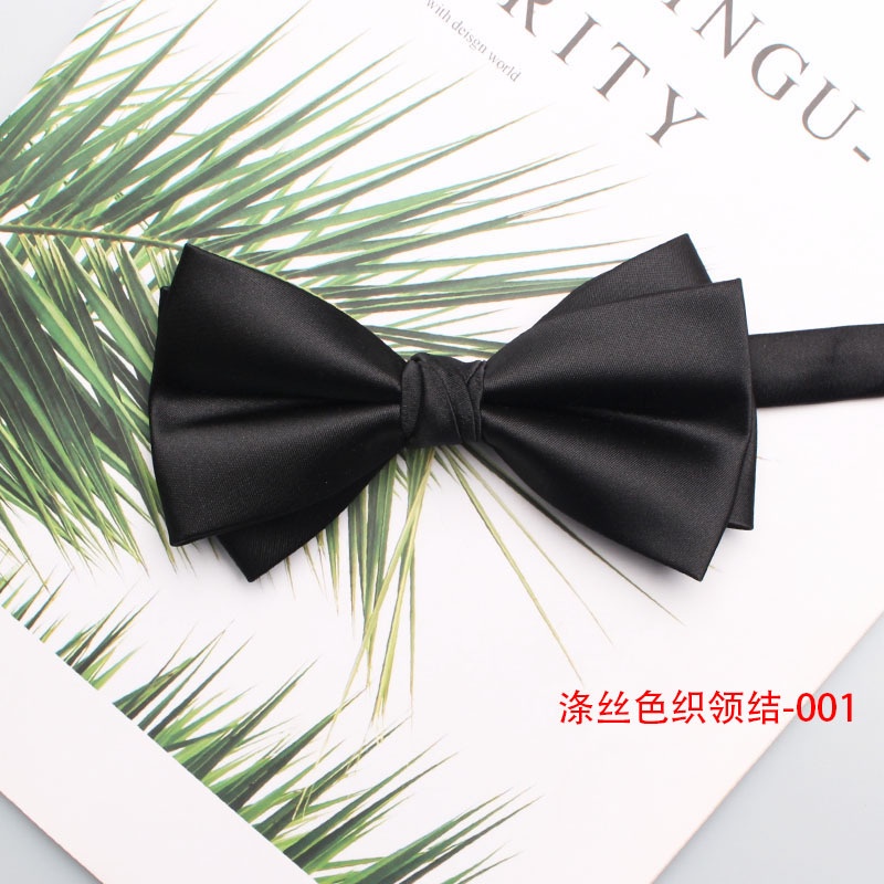 Nơ Cài Cổ Áo Màu Đen Trơn Thời Trang Lịch Lãm Cho Chú Rể