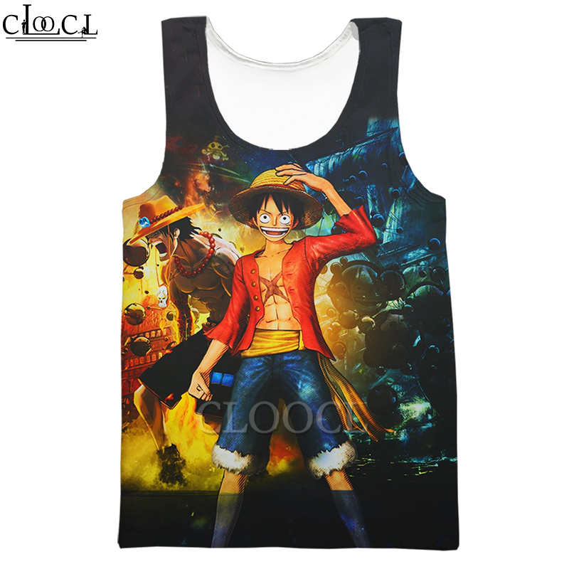 Áo thun ba lỗ in hình hoạt hình One Piece 3d cá tính thời trang