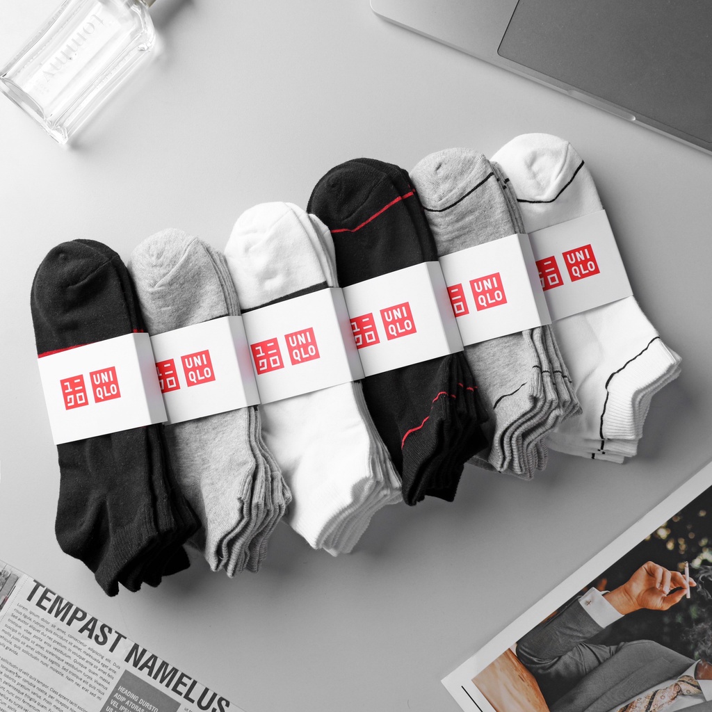 1 Đôi Tất Vớ Chân Uniqlo 3 màu thoáng khí, thấm hút mồ hôi, co giãn cao cấp xuất xịn chính hãng