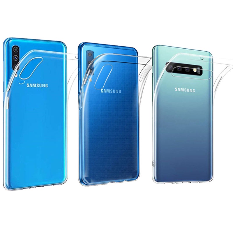 Ốp điện thoại TPU mềm mỏng trong suốt cho Samsung Galaxy S7 Edge S8 S9 S10 Lite 5g S20 Fe S21 Note 8 9 10 Plus 20 Ultra