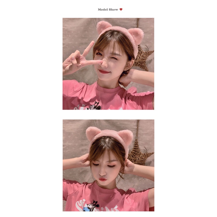 Băng đô tai mèo dễ thương phong cách Hàn Quốc nhiều màu tùy chọn cho nữ