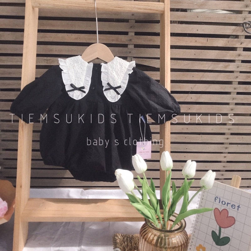 Suit phối cổ ren xinh xắn vải thô mỏng nhẹ cho bé Tiệm Su Kids