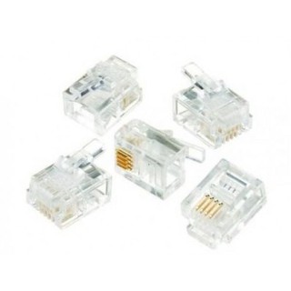 Đầu cáp điện thoại RJ11 4 pin (100 đầu/ 1 bịch)