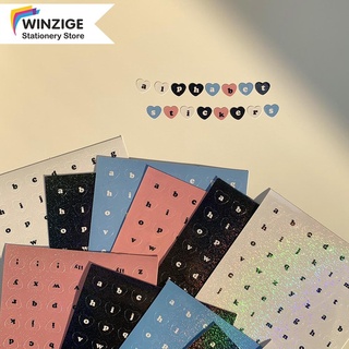 Winzige sticker decor top loader sticker chữ hình dán chữ cái toploader decor sẵn rẻ họa tiết chữ cái lấp lánh trang trí sổ tay