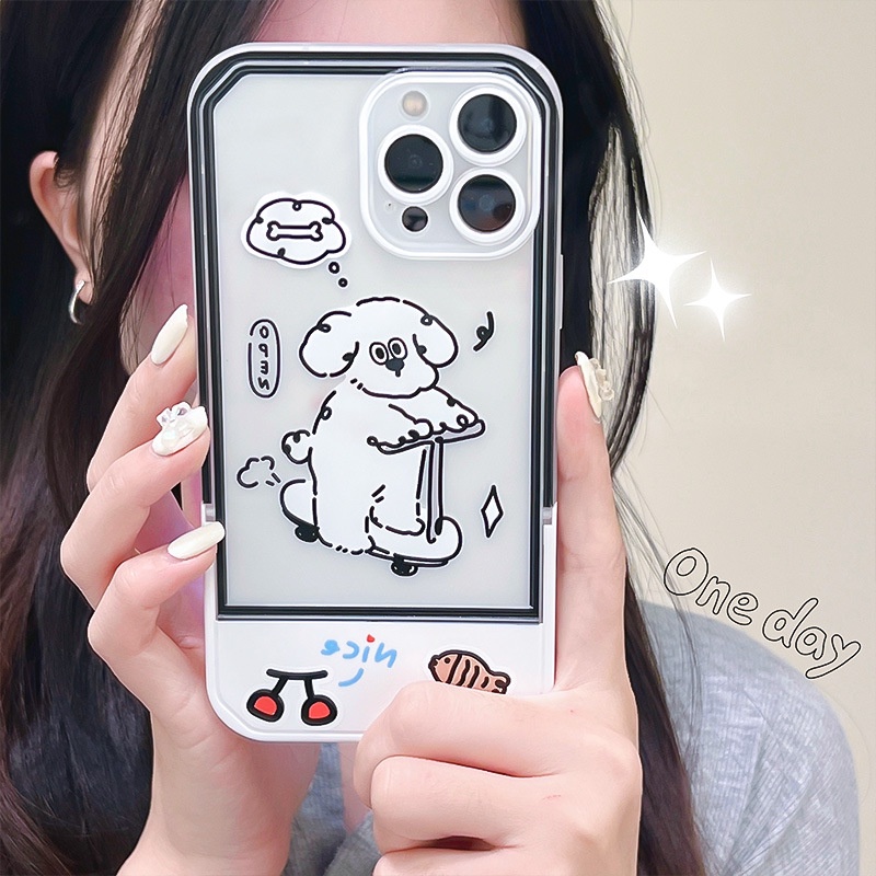 Ốp lưngiphone Ốp Điện Thoại Kèm Giá Đỡ Tàng Hình Họa Tiết Hoạt Hình Dễ Thương Cho iphone 14 / 13Pro 12 / xs / 6 / 7 / 8PLUS Dinuo case