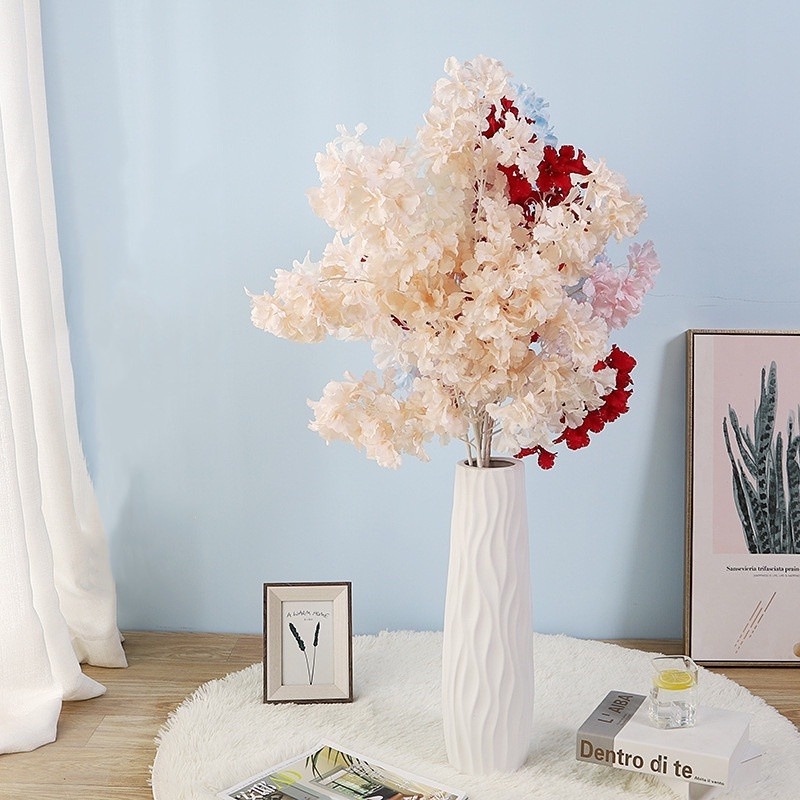 1 Bó Hoa Tuyết Giả Bằng Lụa 90cm Trang Trí Tiệc Cưới