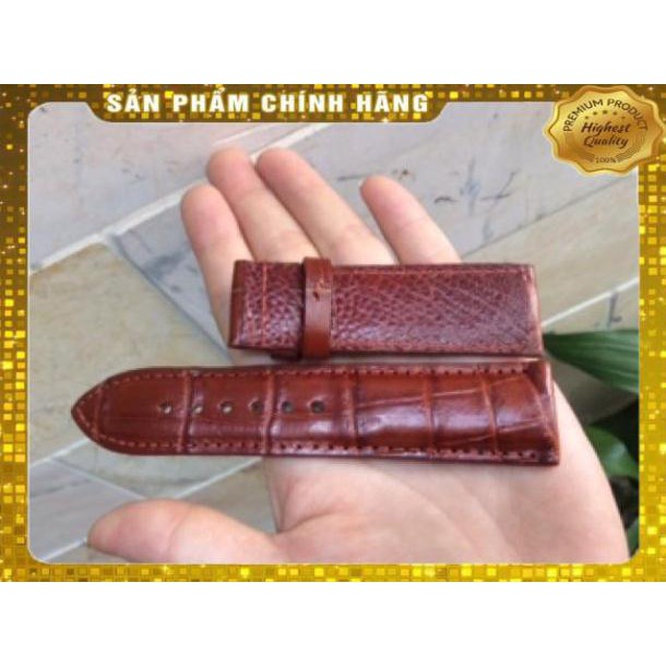 Thẻ BH 12 Tháng -  Dây Đồng Hồ 2 Mặt Da Cá Sấu Size 24 . Hàng Cao Cấp, xịn, Rẻ, Đẹp