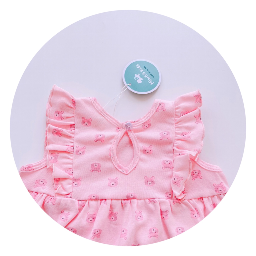 Váy MIWOO Cánh Tiên  ⚡FREESHIP⚡ Chất Cotton Bozip Cho Bé Gái Thoải Mái Thoáng Mát Ngày Hè