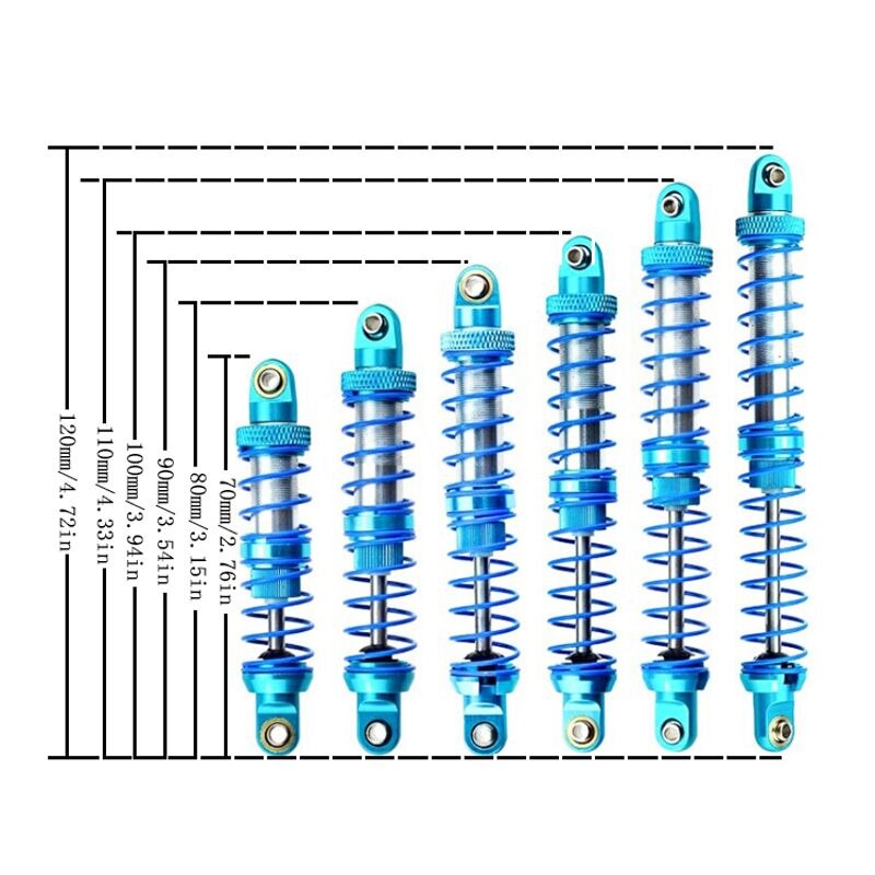 Phuộc Giảm Xóc 80mm 90mm 100mm 110mm 120mm Cho Xe Điều Khiển Từ Xa 1/10 AxialSCX10 TRX4 D90