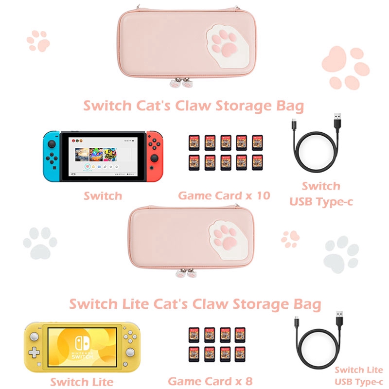 A-LIFE Vỏ Silicon Cứng Hình Chân Mèo Bảo Vệ Máy Chơi Game Nintendo Switch Lite