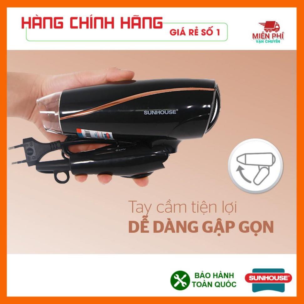 Máy sấy tóc Sunhouse SHD2306, máy sấy công suất 1200w, sấy khô nhanh, chế độ gió linh hoạt, tự động ngắt khi quá tải.