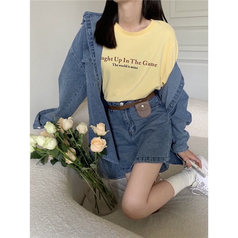 [HÀNG ORDER] Set áo khoác + chân váy Kinos vải jeans siêu bụi