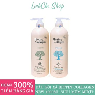 Bộ dầu gội dầu xả biotin chống rụng và kích thích mọc tóc biotin & colagen 1000ml