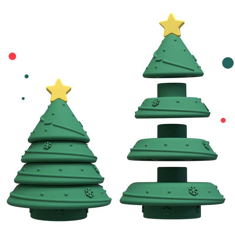 Đồ Chơi Cây Thông Giáng Sinh Bằng Silicone Nhiều Màu Sắc Phát Triển Trí Thông Minh Dành