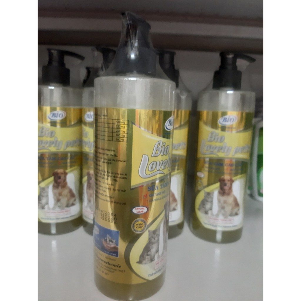 SỮA TĂM CHÓ MÈO Bio Lovely Pets mượt lông khử mùi hôi Chai 450ml Xuất xứ Việt Nam