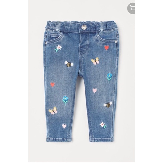 XD- Quần jeans hoạ tiết size 4/6m-3/4y