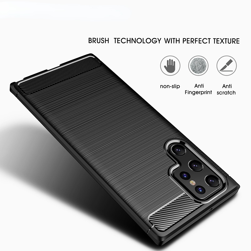 Ốp Điện Thoại Silicon Sợi Carbon Mặt Nhám Chống Rơi Cho Samsung Galaxy Note 20 10 S22 S21 S20 FE S10 Xcover 5 Pro Plus Ultra