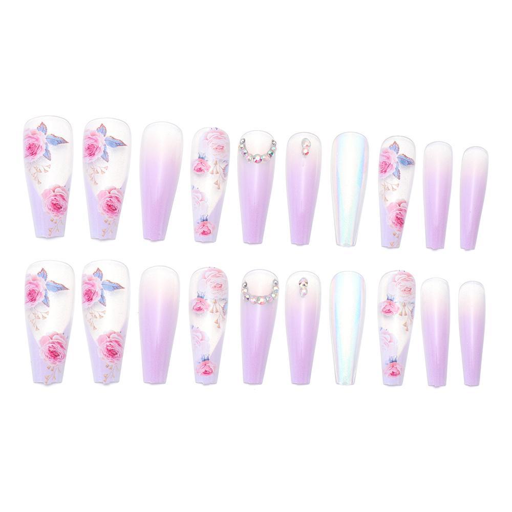 WATTLE Bộ Móng Tay Giả Siêu Dài Nhiều Màu Sắc Có Thể Tháo Rời