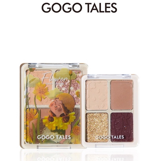 Bảng phấn mắt 4 màu GOGO TALES tông cam đào cam đất Garden Eyeshadow Palette xinh xắn GT285 | BigBuy360 - bigbuy360.vn