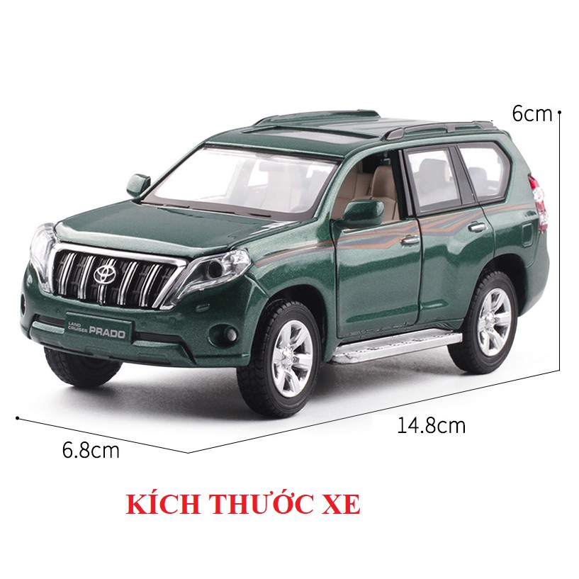 Mô hình xe toyota Land cruiser Prado tỉ lệ 1:32 bằng kim loại đồ chơi trẻ em