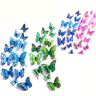 Bộ 12 con bướm 3d dán tường