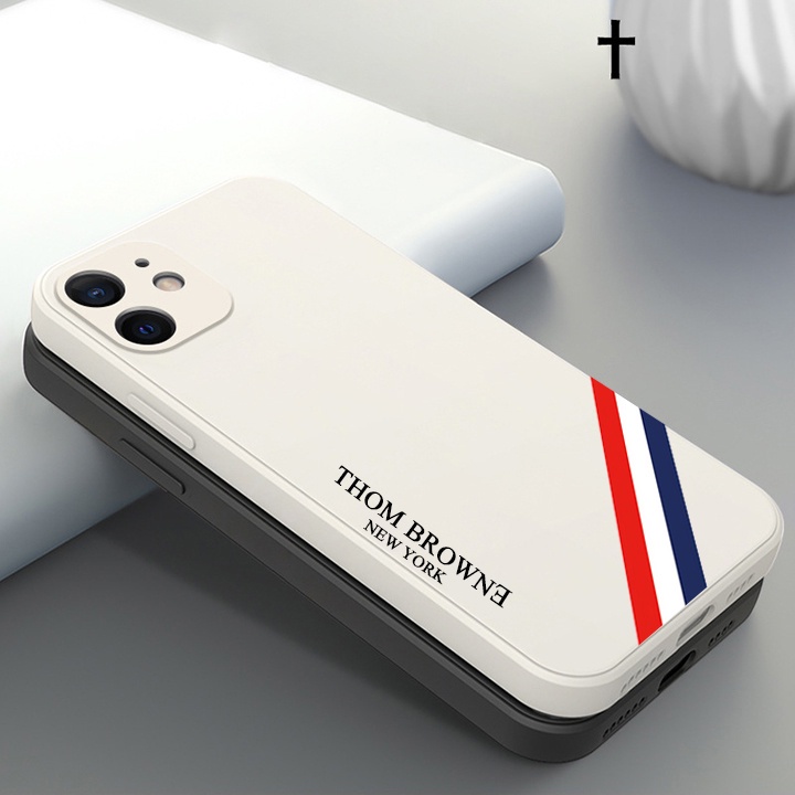 Ốp lưng IP Cạnh Vuông Thom Browne Màu kem 6/6plus/6s/6splus/7/7plus/8/8plus/x/xr/xs/11/12/13/14/pro/max/plus/promax