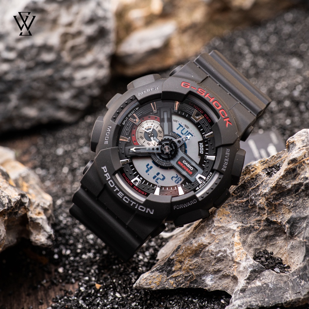 Đồng Hồ Điện Tử Nam Casio G-Shock WATCHSTORE GA-110-1ADR Thiết Kế Mặt Kính Khoáng Tròn 51mm, Vỏ Và Dây Nhựa Bền Bỉ