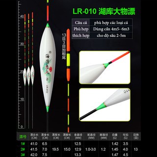 Phao câu đài - hộp 12 phao câu cá Nano màu trắng sứ tín hiệu tốt, độ nhạy cao HĐ