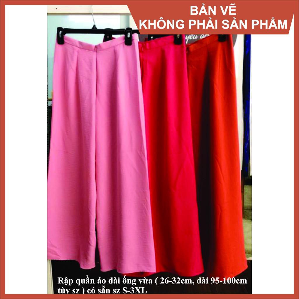 Rập giấy may quần mặc áo dài cách tân 3cm (BẢN VẼ)