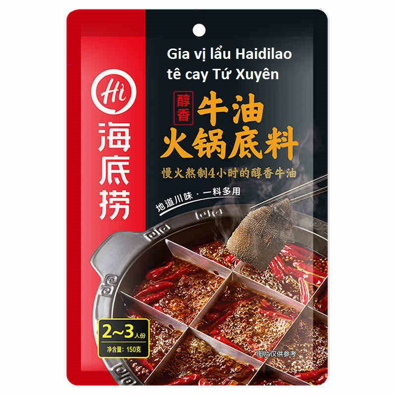 Gia vị lẩu tứ xuyên Haidilao vị cay tê