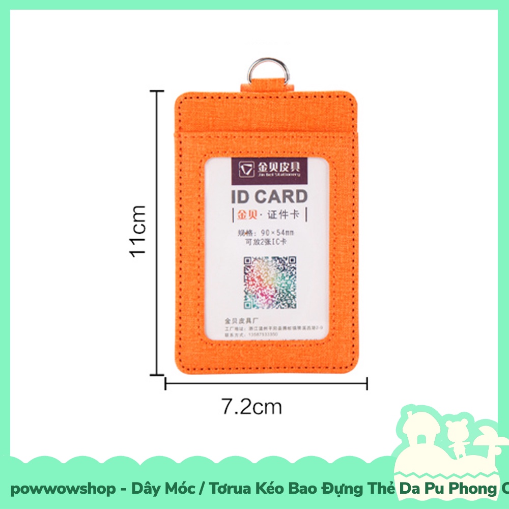 [Sẵn VN - Hỏa Tốc] Dây Móc / Dây Kéo Tơrua Bao Đựng Thẻ Nhân Viên Da Pu 3 Ngăn Phong Cách Simple Color Đơn Giản
